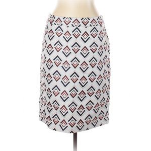 Ann Taylor🦎White Geometric Print Brunch Straight Skirt🌵